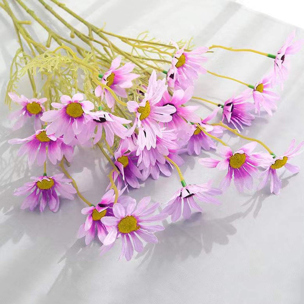 RNSUNH 6Pcs 21inch Artificial Daisy Flowers Artificial Silk Daisy Flower Bouquet Spring Floral Stems for Flower Arrangements Home Wedding Decor
