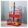 Umbrella Racks Red Metal Commercial Umbrella Stand Holder, Large Capacity Umbrella Basket at Hotel Office Entrance, with Hook and Drip Tray (Size : 36X25X60cm) view 1