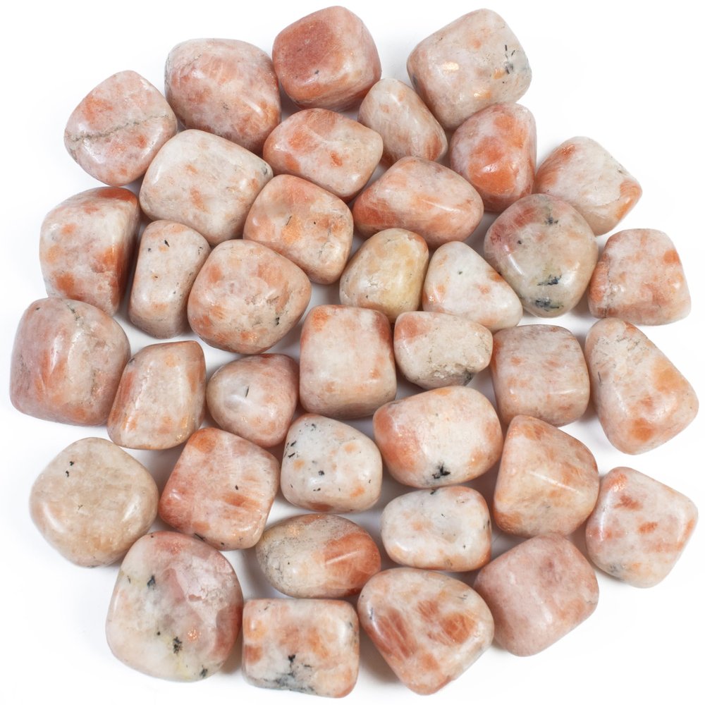 Crocon (2200+ Carats) Sunstone Tumbled Stones and Crystals bulk Natural Crystal Kit for Reiki Healing Crystal Polished, Tumble Stones, Chakra Balancing, Reiki Gift, Home Decor Size : 20-25 mm