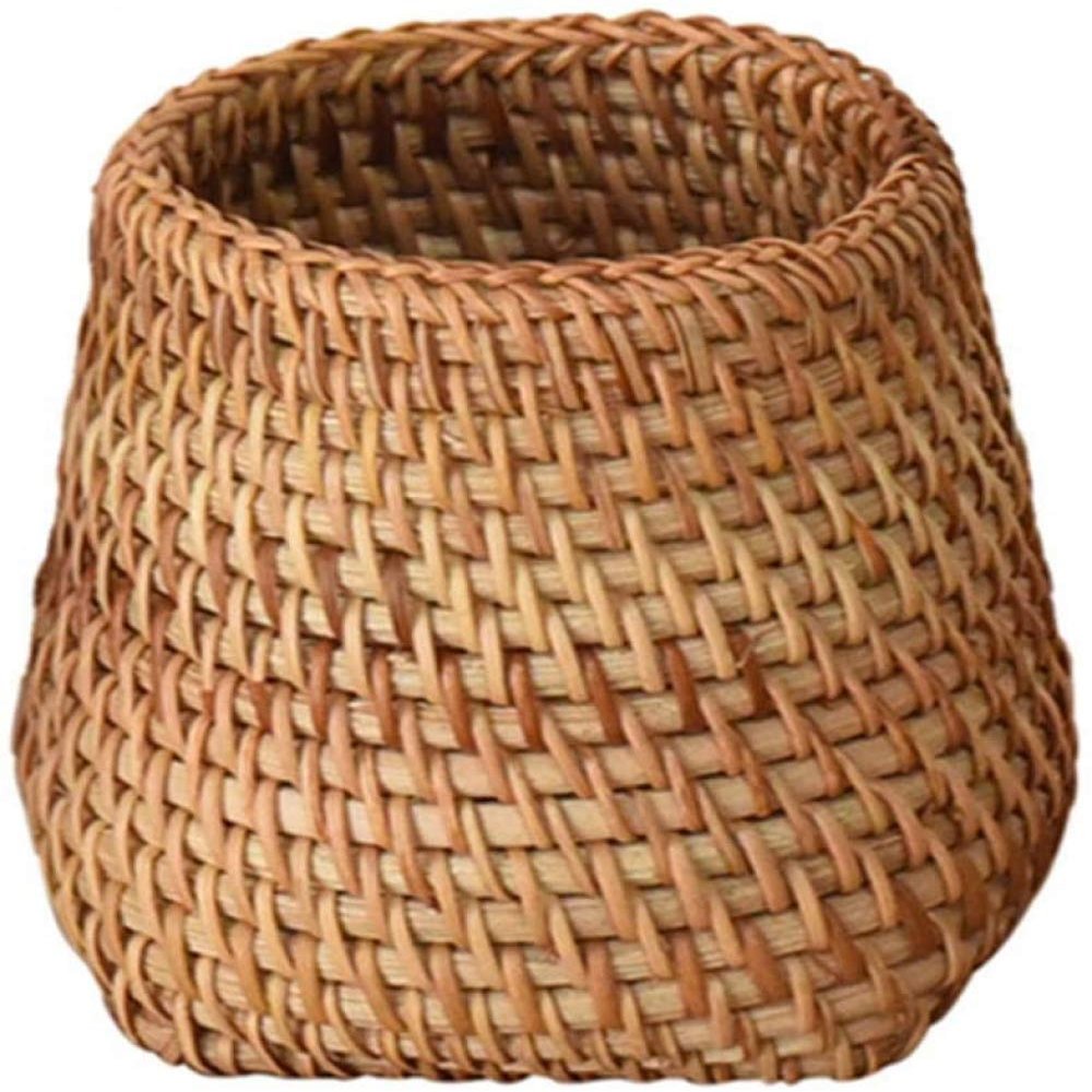 Electric Oven Home Rattan Basket Pen Holder Desktop Decoration Home Tea Set Retro Storage Basket -Square Bottom