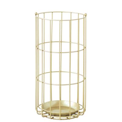 Umbrella Racks Golden Iron Umbrella Stand Holder, Large Capacity Umbrella Basket with Hooks and Drip Tray, Suitable for The Entrance of A Hotel Bank Office, 25x50cm