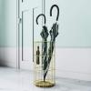 Umbrella Racks Golden Iron Umbrella Stand Holder, Large Capacity Umbrella Basket with Hooks and Drip Tray, Suitable for The Entrance of A Hotel Bank Office, 25x50cm view 2