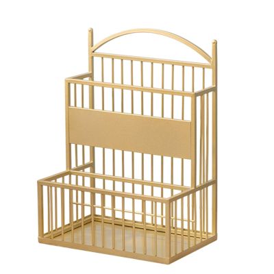 Umbrella Racks Golden Metal Umbrella Stand Holder, Perfect Home Hotel Office Entrance Large-Capacity Iron Umbrella Basket, Cane Cue Storage Rack (Size : 36X25X60cm)