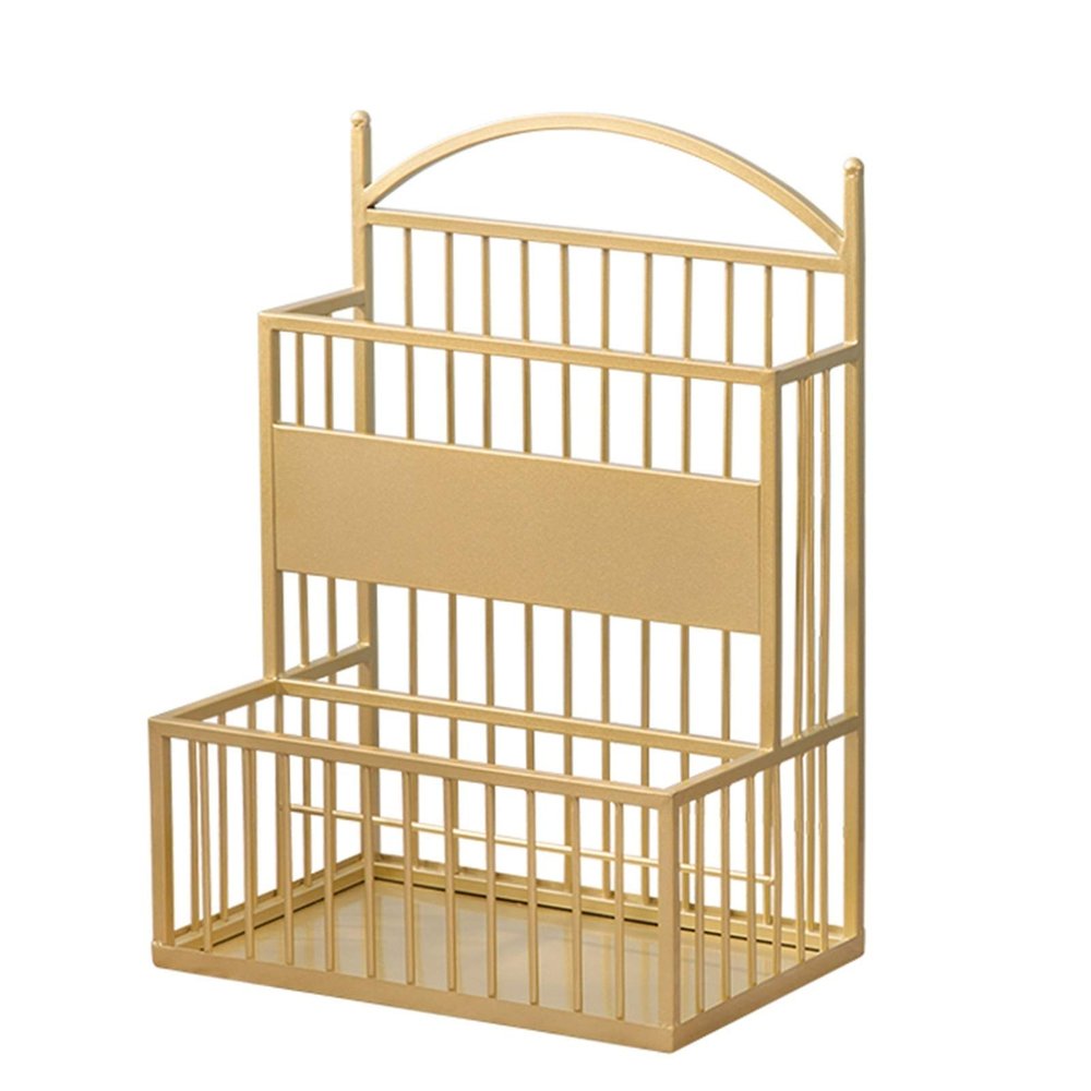 Umbrella Racks Golden Metal Umbrella Stand Holder, Perfect Home Hotel Office Entrance Large-Capacity Iron Umbrella Basket, Cane Cue Storage Rack (Size : 36X25X60cm)