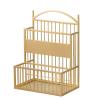 Umbrella Racks Golden Metal Umbrella Stand Holder, Perfect Home Hotel Office Entrance Large-Capacity Iron Umbrella Basket, Cane Cue Storage Rack (Size : 36X25X60cm) view 1