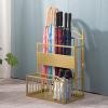 Umbrella Racks Golden Metal Umbrella Stand Holder, Perfect Home Hotel Office Entrance Large-Capacity Iron Umbrella Basket, Cane Cue Storage Rack (Size : 36X25X60cm) view 3
