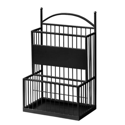 Umbrella Racks Black Indoor Umbrella Stand Holder, Double-Layer Large-Capacity Umbrella Basket for Home Hotel Office with Hook and Drip Tray (Size : 36X25X60cm)