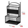Umbrella Racks Black Indoor Umbrella Stand Holder, Double-Layer Large-Capacity Umbrella Basket for Home Hotel Office with Hook and Drip Tray (Size : 36X25X60cm) view 2