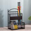 Umbrella Racks Black Indoor Umbrella Stand Holder, Double-Layer Large-Capacity Umbrella Basket for Home Hotel Office with Hook and Drip Tray (Size : 36X25X60cm) view 3