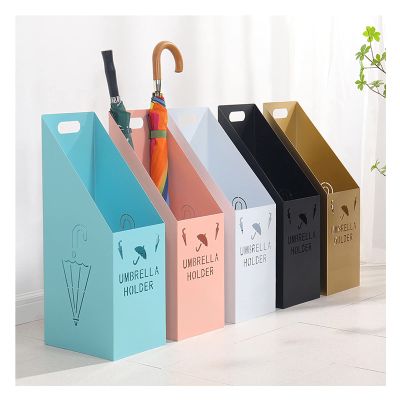 Umbrella Rack Hua Modern Metal Umbrella Stand, Umbrella Storage Bucket for Home Business Entrance, Can Store 17 Umbrellas, 20x25x60cm, 5 Colors (Color : Blue)