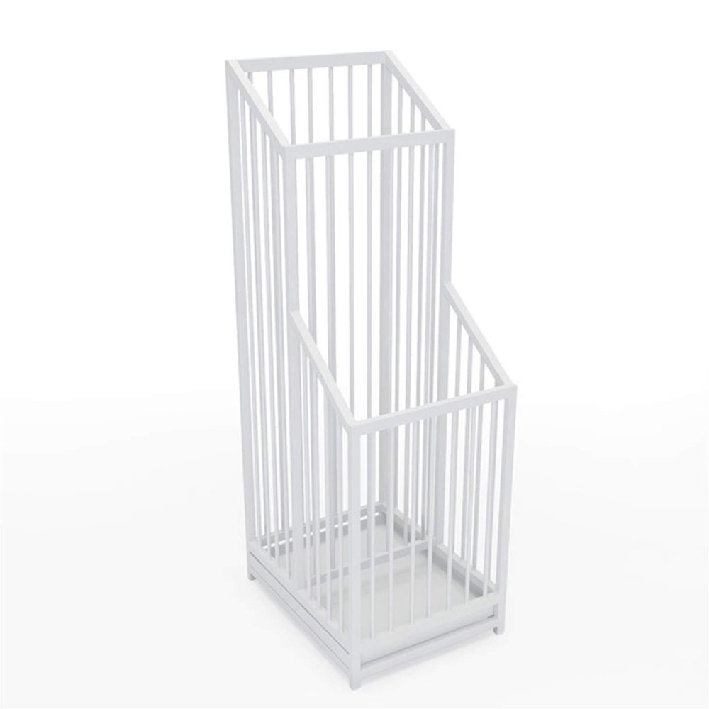 Umbrella Racks Black White Metal Umbrella Stand Holder, Home Hotel Office Cafe Entrance Umbrella Storage Rack with Independent Drip Tray (Color : White)