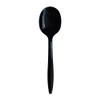 Mediumweight Wrapped Polypropylene Cutlery, Soup Spoon, Plastic, Black, 1,000/Carton view 1