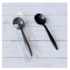 Mediumweight Wrapped Polypropylene Cutlery, Soup Spoon, Plastic, Black, 1,000/Carton view 4