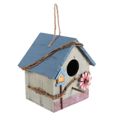 Balacoo Unique Design Bird House Outdoor Wooden Bird Nest Parrot Feeder Garden Yard Decor Ornament
