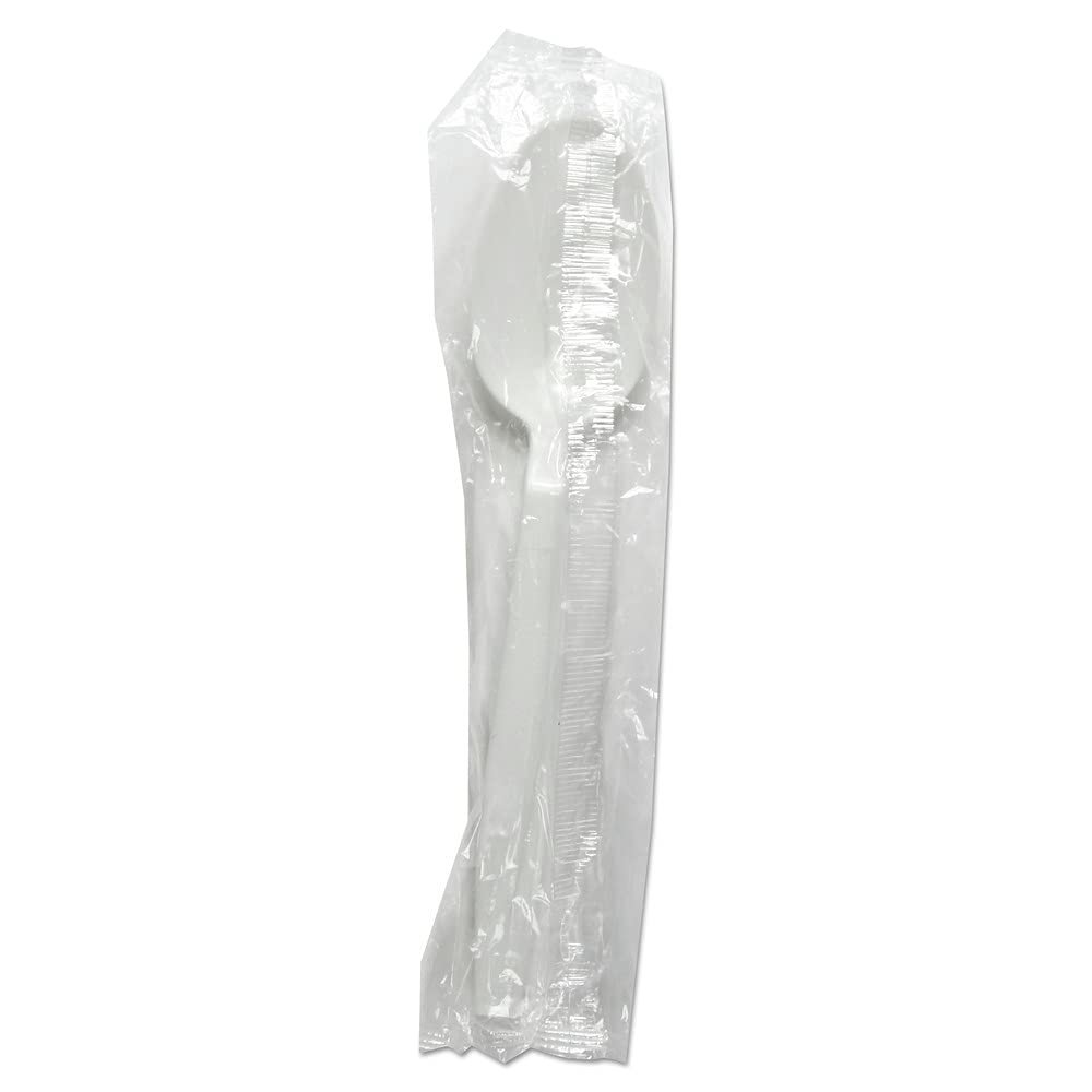 Boardwalk BWKTSHWPPWIW Heavyweight Wrapped Polypropylene Teaspoon Cutlery - White (1000/Carton)