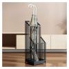 Umbrella Racks Double-Layer Metal Umbrella Stand Holder, Household Commercial Large-Capacity Umbrella Storage Rack with Independent Drip Tray, 26x20x62cm (Color : Black) view 1