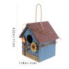 balacoo Wooden Parrot House Feeder Rustic Outdoor Birdhouse Decoration for Garden Balcony for Bird and Nature Enthusiasts view 2