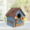 balacoo Wooden Parrot House Feeder Rustic Outdoor Birdhouse Decoration for Garden Balcony for Bird and Nature Enthusiasts view 3