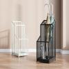 Umbrella Racks Black White Metal Umbrella Stand Holder, Double-Layer Umbrella Storage Rack for Basketball Sticks and Sticks, with Drip Tray, 26x20x62cm (Color : Black) view 3