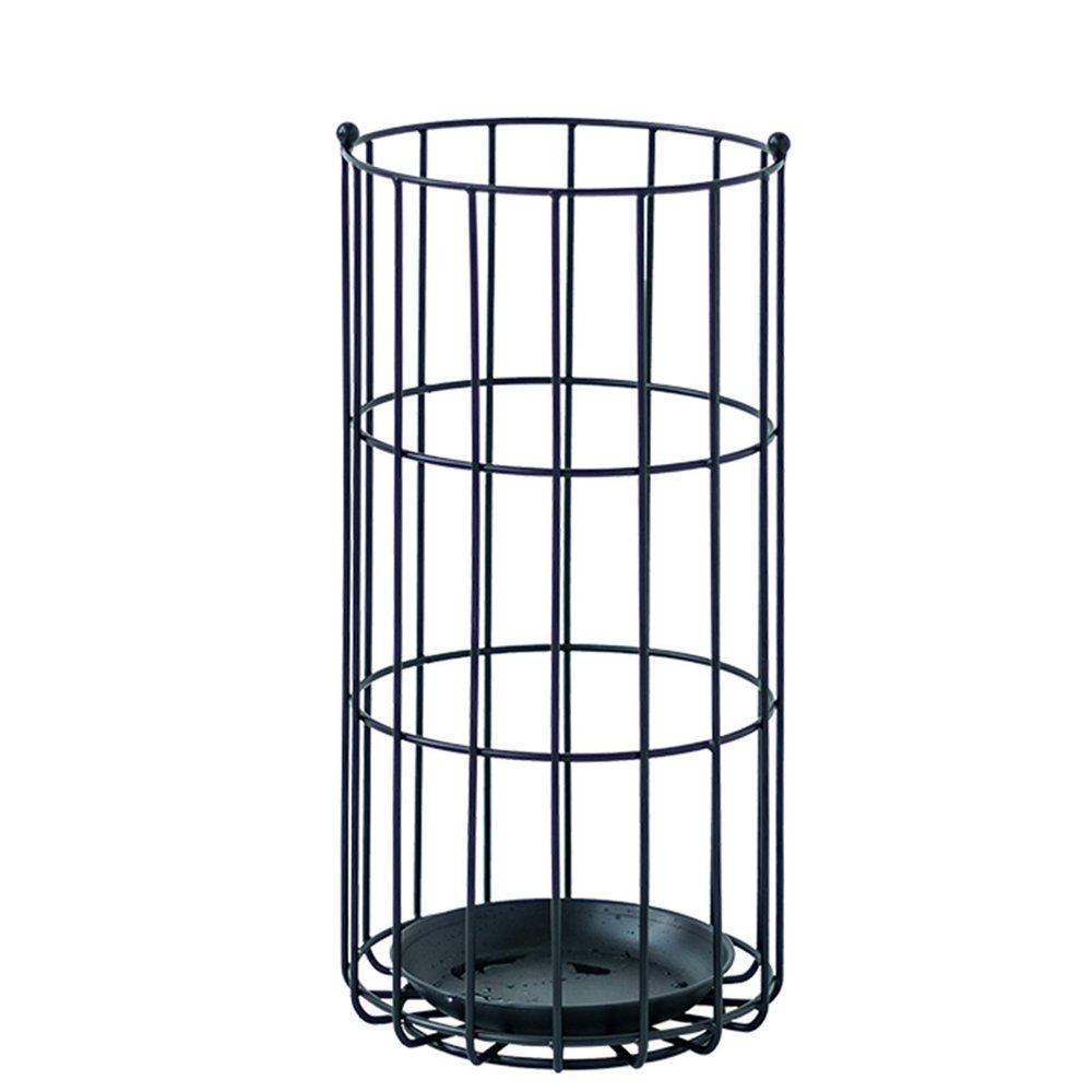 Umbrella Racks Commercial Metal Umbrella Stand Holder, Large Capacity Cue Umbrella Cane Storage Basket for Hotel Bank Office, 25x50cm (Color : Black)
