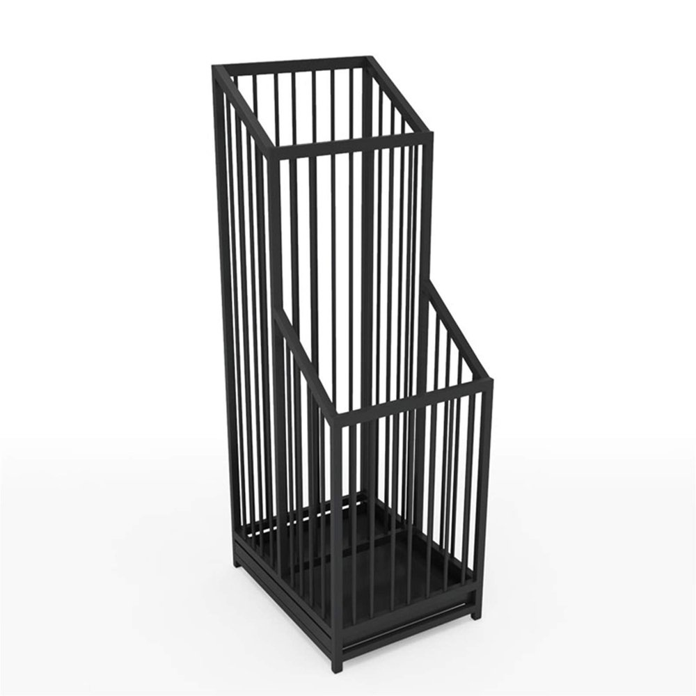 Umbrella Racks Black White Metal Umbrella Stand Holder, Home Hotel Office Cafe Entrance Umbrella Storage Rack with Independent Drip Tray (Color : Black)