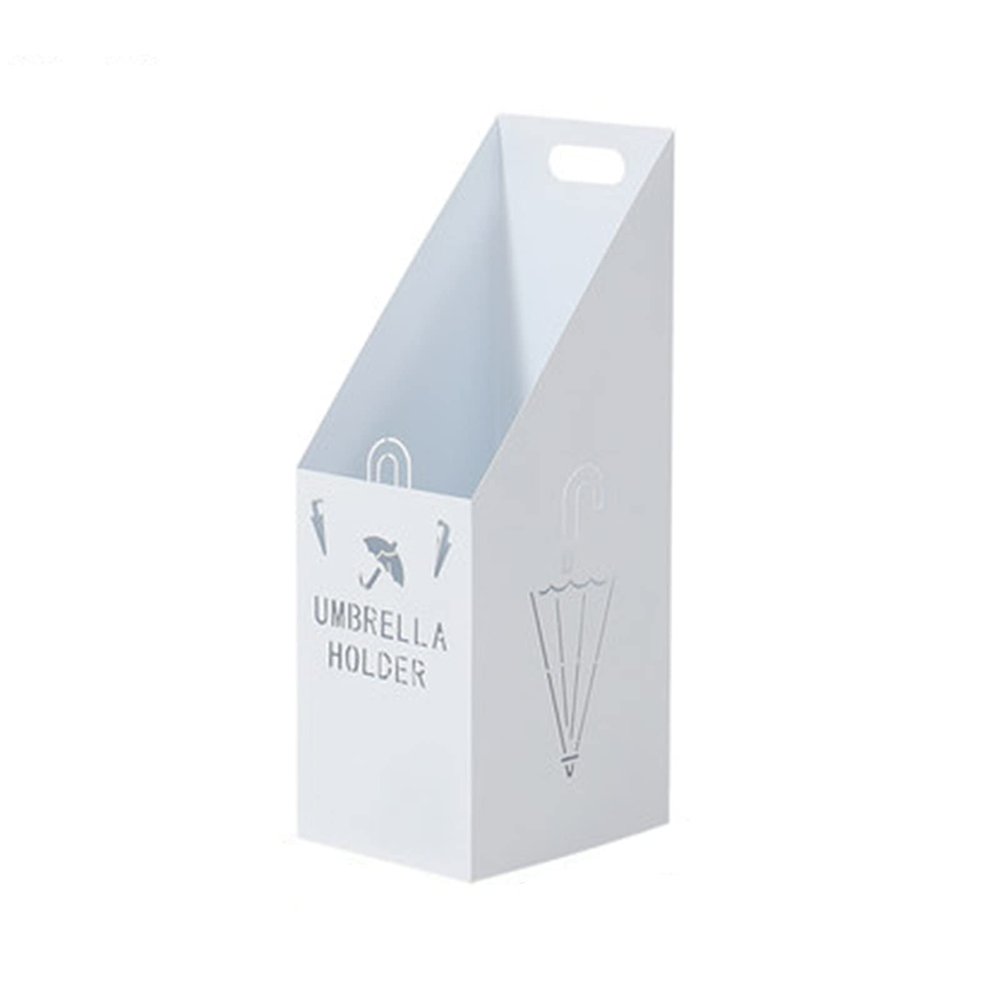 Umbrella Rack Hua Portable Metal Umbrella Stand, Umbrella Storage Bucket with Drip Tray, Anti-Rust and Easy to Clean, 20x25x60cm, 5 Colors (Color : White)