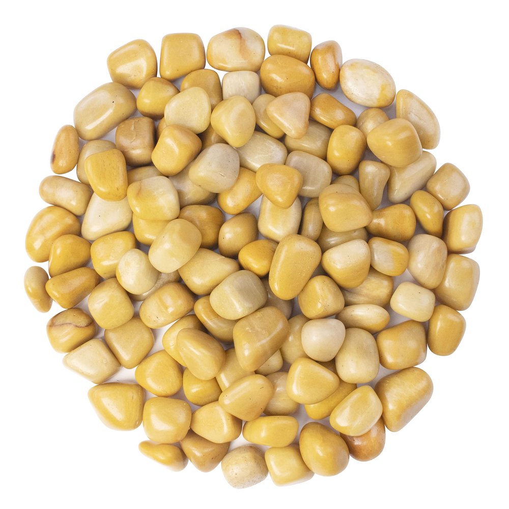 Crocon 1LB Yellow aventruine Tumbled Stones and Crystals Bulk 2000+ Carats Polished Stone Rock Collection Balancing vase Filler tumbles Crystals Healing Reiki Gemstone Gifts Fountain tumbled Size 20mm