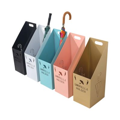 Umbrella Rack Hua Home Business Umbrella Stand, Metal Portable Umbrella Storage Bucket with Drip Tray, Large Capacity Storage of 17 Umbrellas, 20x25x60cm, 5 Colors (Color : Pink)