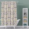 Kashi Home Printed Canvas Shower Curtain Polyester Bathroom Decor Beautiful Paisley Design 70" x 70" - Dahila view 1