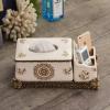 Anncus European style ceramic multifunctional tissue box creative TV cabinet home remote control storage box living room box - (Color: lightyellow) view 1