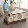 Anncus European style ceramic multifunctional tissue box creative TV cabinet home remote control storage box living room box - (Color: lightyellow) view 2