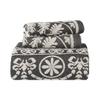 Superior Oversized Premium Bedspread Set Bohemian Style Jacquard-Weave Textured Medallion, Cotton-Polyester Blend with Matching Pillow Shams, Soft and Lightweight Bedspread (Charcoal, King) view 2