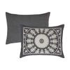 Superior Oversized Premium Bedspread Set Bohemian Style Jacquard-Weave Textured Medallion, Cotton-Polyester Blend with Matching Pillow Shams, Soft and Lightweight Bedspread (Charcoal, King) view 4