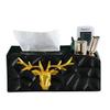 Anncus Multi-Function Tissue Box Remote Control Storage Box Household Creative Elk Tea Table Paper Extraction Box Storage Organizer - (Color: Black) view 2
