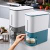 Anncus Cereal Dispenser Storage Box Automatic Plastic Food Tank Rice Container Organizer Measuring Cup Kitchen Grain Storage Cans - (Color: Grey) view 2