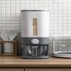 Anncus Cereal Dispenser Storage Box Automatic Plastic Food Tank Rice Container Organizer Measuring Cup Kitchen Grain Storage Cans - (Color: Grey) view 4
