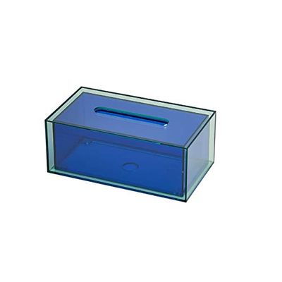 Anncus Luxury Acrylic Tissue Box Cover Case Rectangle Office Table Accessories Paper Napkin Holder Hotel Home Decor Organizer Supplies - (Size: 22.5X12.5X8.8cm, Color: Blue)