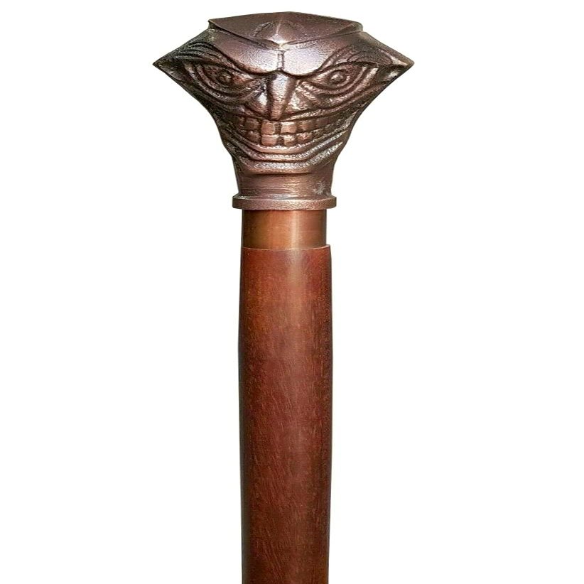 Vimal Nautical Walking Sticks, Copper Antique Joker Hade Head Metal Handle with Strong Wooden Walking Stick, Victorian Handcrafted Cane, 36 TO 37 inch INCH APPROX