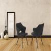 HomeLoft Basics Coffee Upholstered Arm Chair in Black (Set of 2) view 1