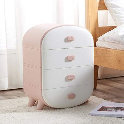 Anncus 3/4 Layer Underwear Storage Box Drawer Storage Cabinet Socks Underwear Storage Box Compartmented Plastic Storage Cabinet - (Size: 4 layer, Color: Pink)