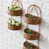 KJLY 2/3 Layer Storage Basket, Straw Woven Wall Hanging Basket, Bathroom Wall Storage Basket, Door Rear Shelf (Size : 2 Layers) view 3