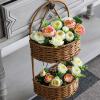 KJLY 2/3 Layer Storage Basket, Straw Woven Wall Hanging Basket, Bathroom Wall Storage Basket, Door Rear Shelf (Size : 2 Layers) view 4
