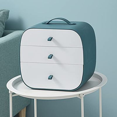 Anncus Portable Closet Organizer For Socks Plastic Home Separated Underwear Storage Box 3 layers Bra Organizer Drawer Organizer ZH244 - (Color: Blue)