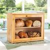 Anncus Storage Box Bamboo Bread Box Bins Double Layers Food Containers Big Drawer Kitchen Organizer Home Accessories - (Color: A) view 4