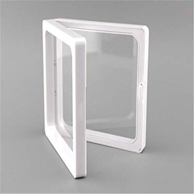 Anncus 50 pcs 7x7x2cm,clear plastic membranes photo frame display/ collection box/jewelry box -ourself mold - (Size: outer size 7x7x2cm, Color: white)