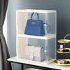 Anncus Plastic Storage Box Transparent Makeup Organizer Large Dust-proof Folding Combination Bags Stacking Box Home Storage Container - (Color: 2pcs) view 3