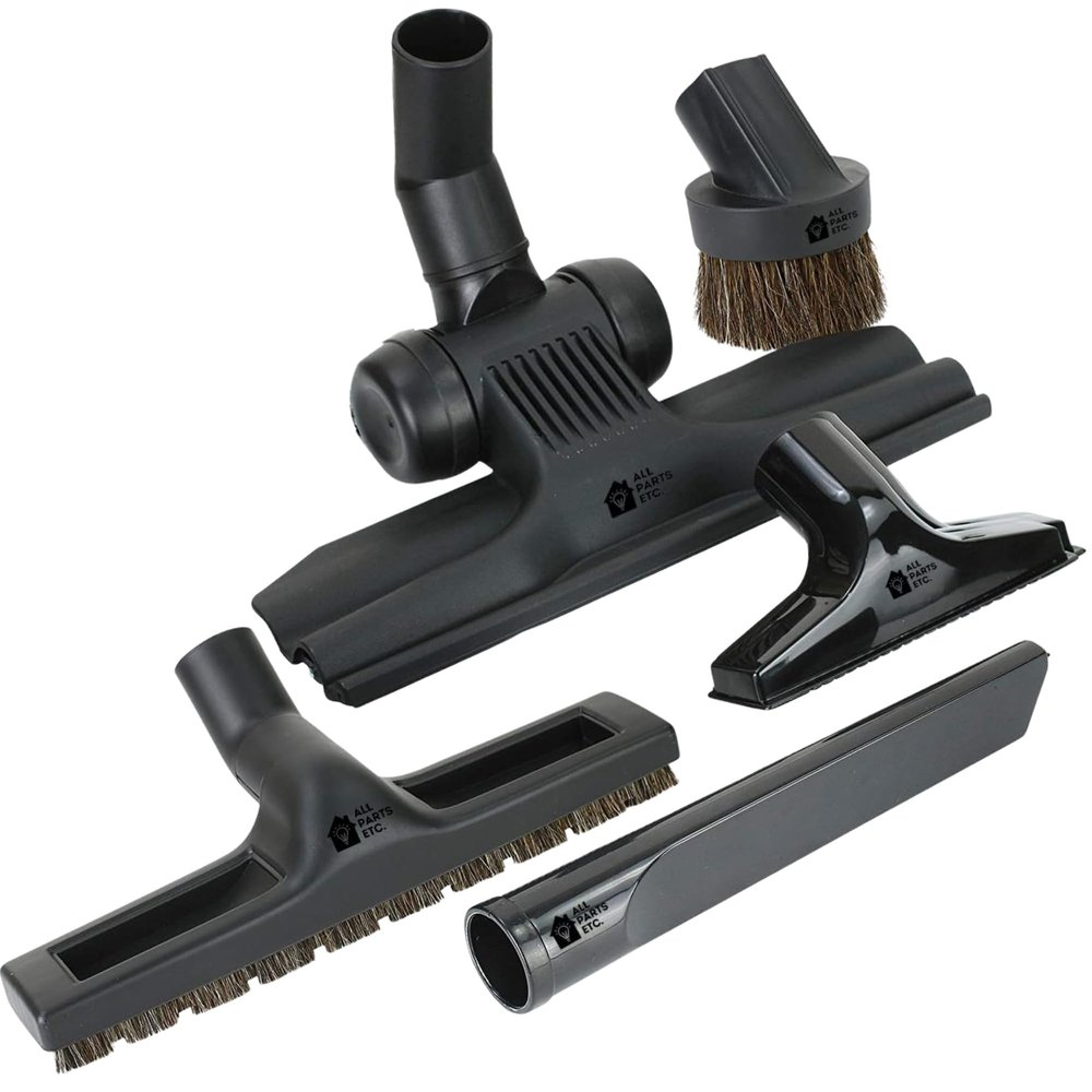 ALL PARTS ETC. Vacuum Attachments for 1.25" Vacuum Cleaner Accessories, Dust Brush, Crevice Tool, Floor Tool Brush, Upholstery. Fits Shop Vac, Miele, Shark, Oreck, Hoover, Kirby, Eureka, Bissell.