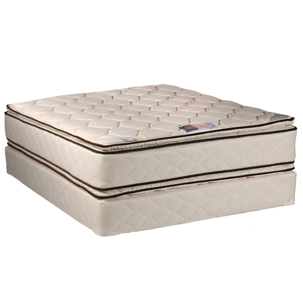 Dream Solutions USA DS USA Coil Comfort PillowTop 2-Sided Full Mattress Set with Mattress Protector Included - Sleep System with Enhanced Cushion Support, Fully Assembled, Orthopedic, Longlasting