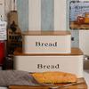 Anncus Oversized French bamboo cover binaural bread box Large small storage box rectangular galvanized iron box WJ102614 - (Size: L, Color: Beige) view 1