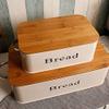 Anncus Oversized French bamboo cover binaural bread box Large small storage box rectangular galvanized iron box WJ102614 - (Size: L, Color: Beige) view 4